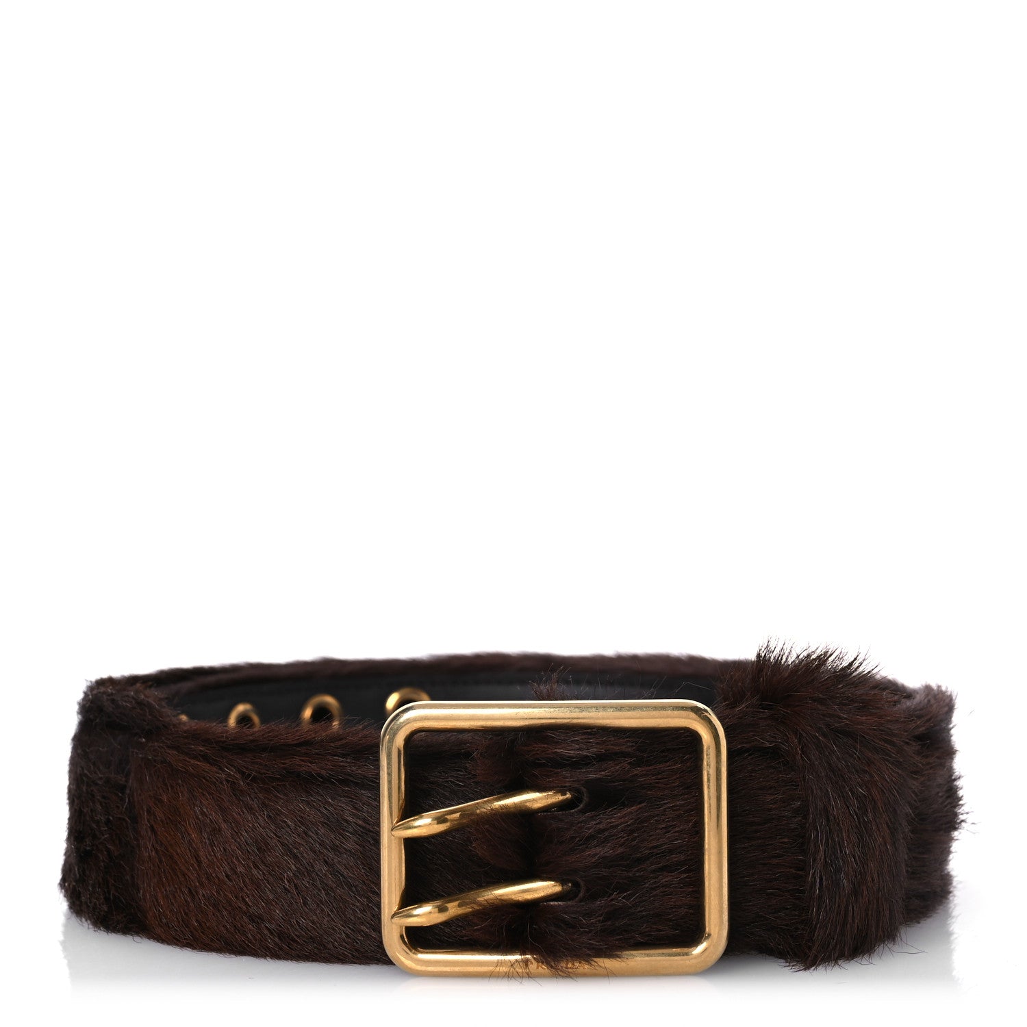 Prada Cavallino Calf Hair Belt 90 36 Cacao 1 of 8