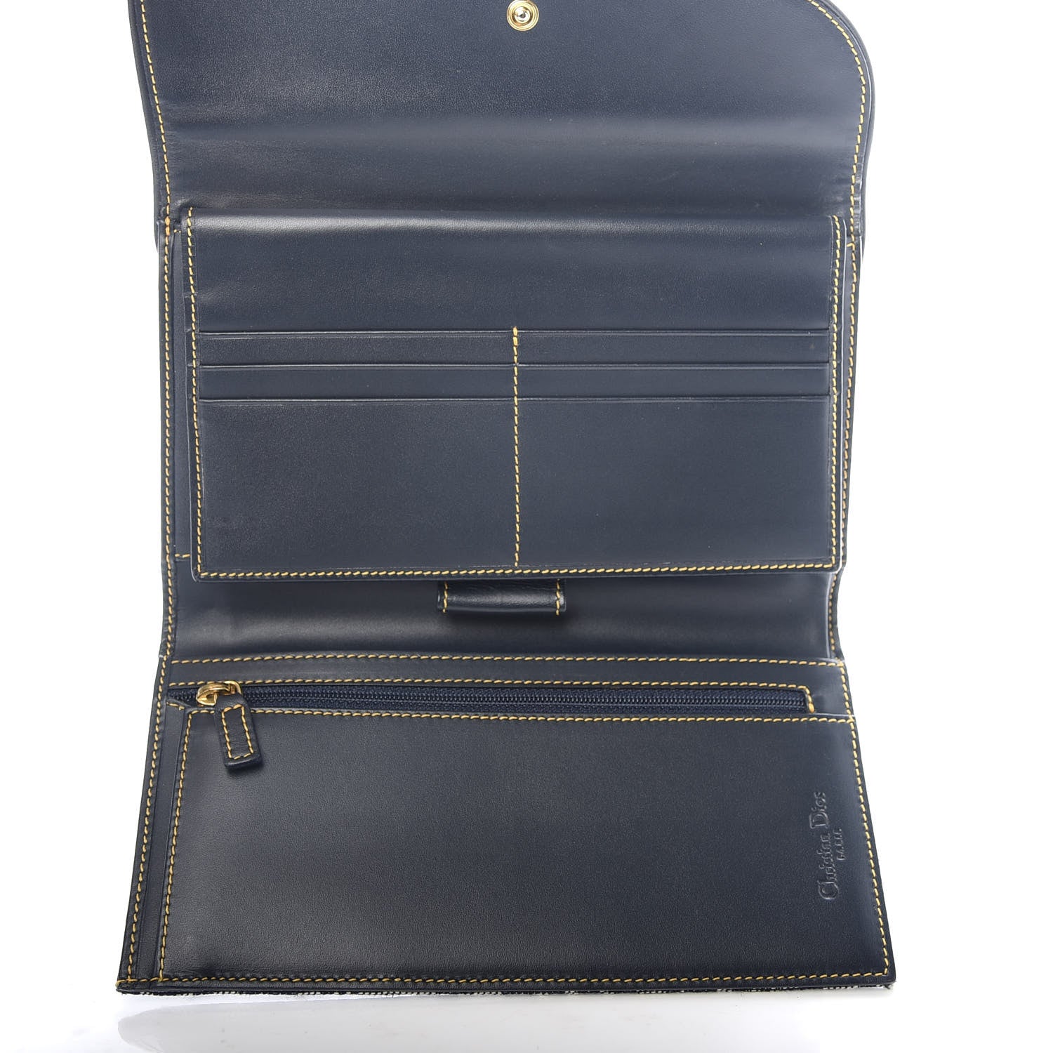 Christian Dior Monogram Saddle Wallet Navy 5 of 6