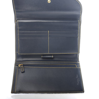 Christian Dior Monogram Saddle Wallet Navy 5 of 6
