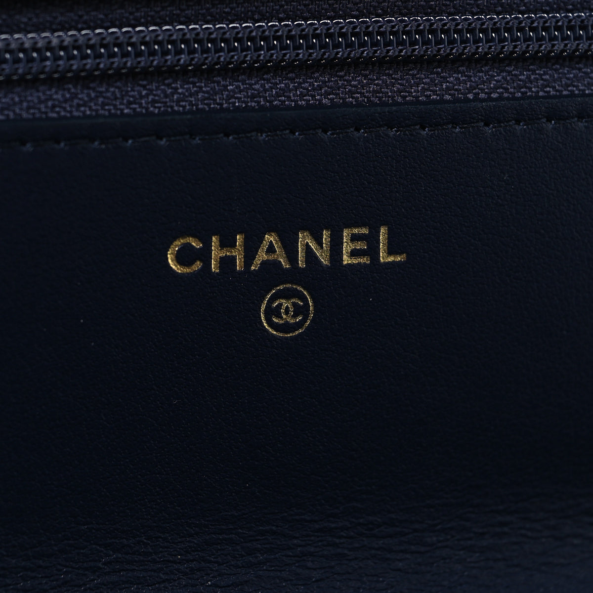 Lambskin Quilted Chanel 19 Wallet On Chain WOC Blue
