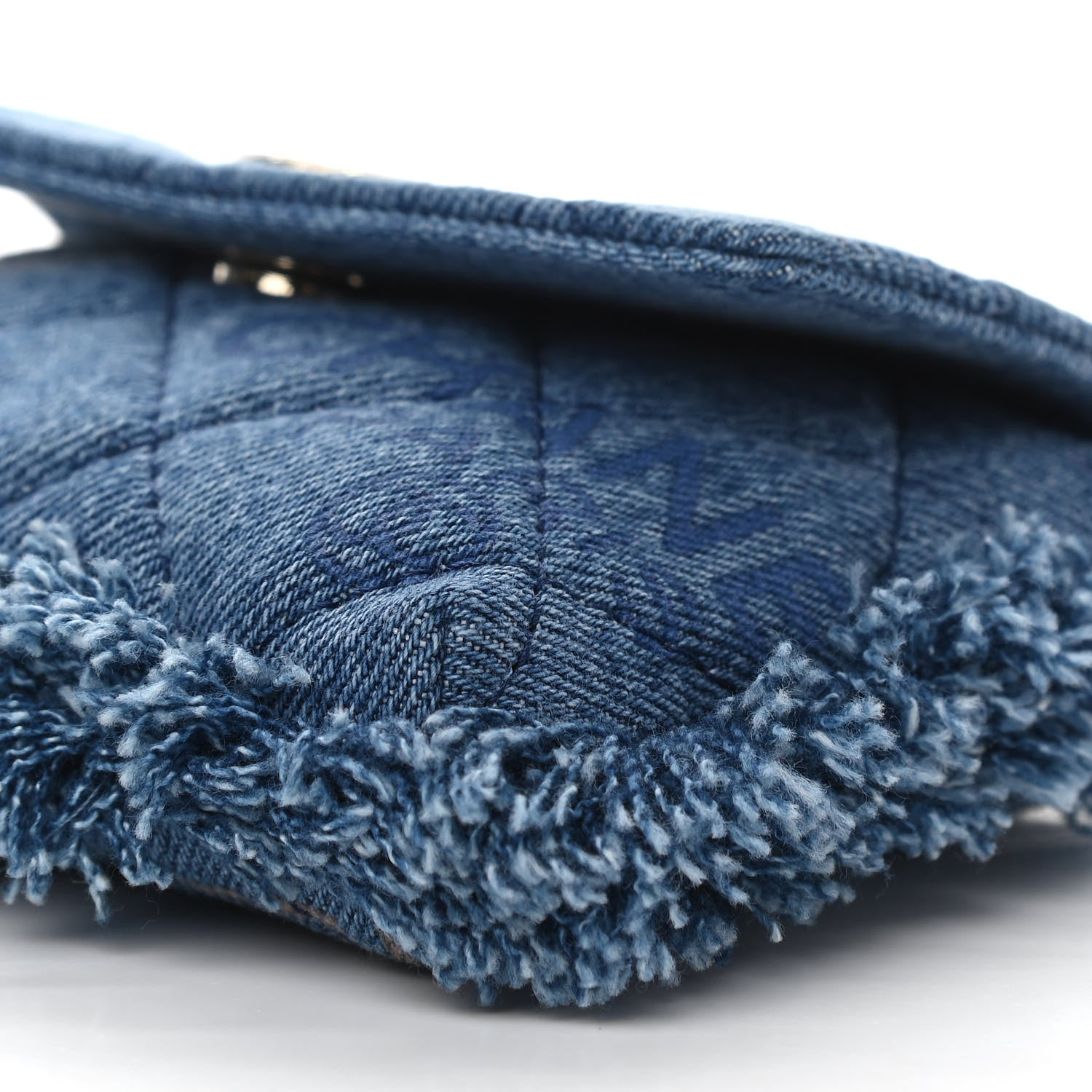 Chanel Denim Quilted Denim Mood Clutch With Chain Blue Multicolor 10 of 11