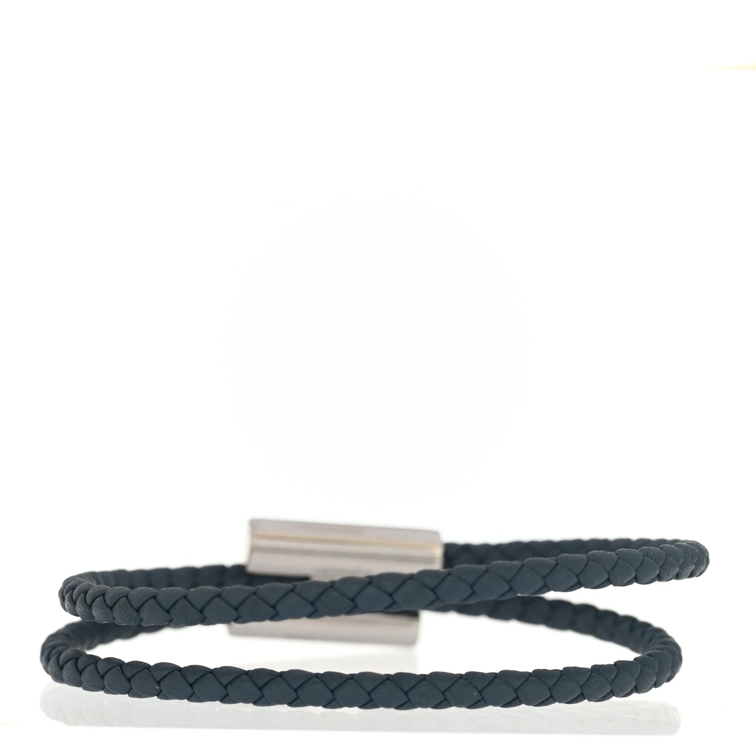 Hermes Swift Double Wrap Cord Tournis Tresse Bracelet T3 Bleu Tempete 3 of 5