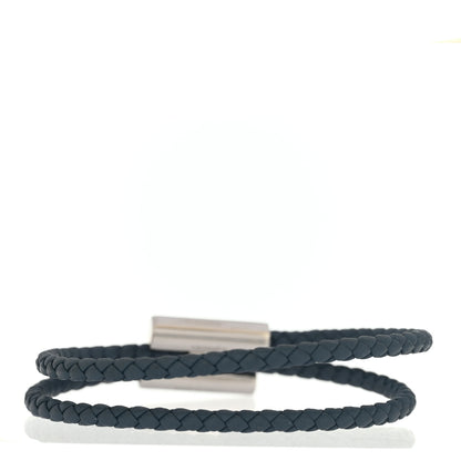 Hermes Swift Double Wrap Cord Tournis Tresse Bracelet T3 Bleu Tempete 3 of 5