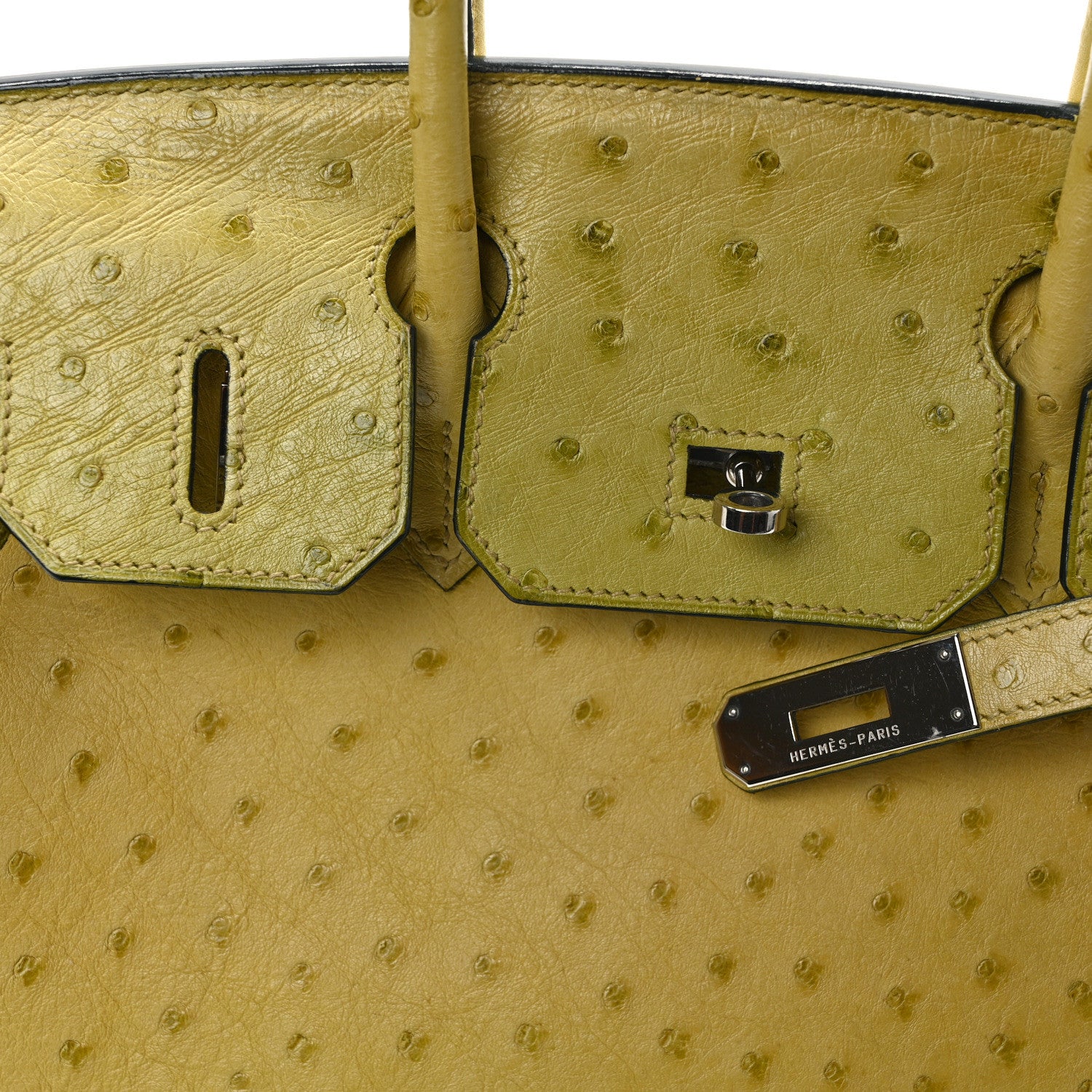 Hermes Ostrich Birkin 30 Vert Anis 13 of 16