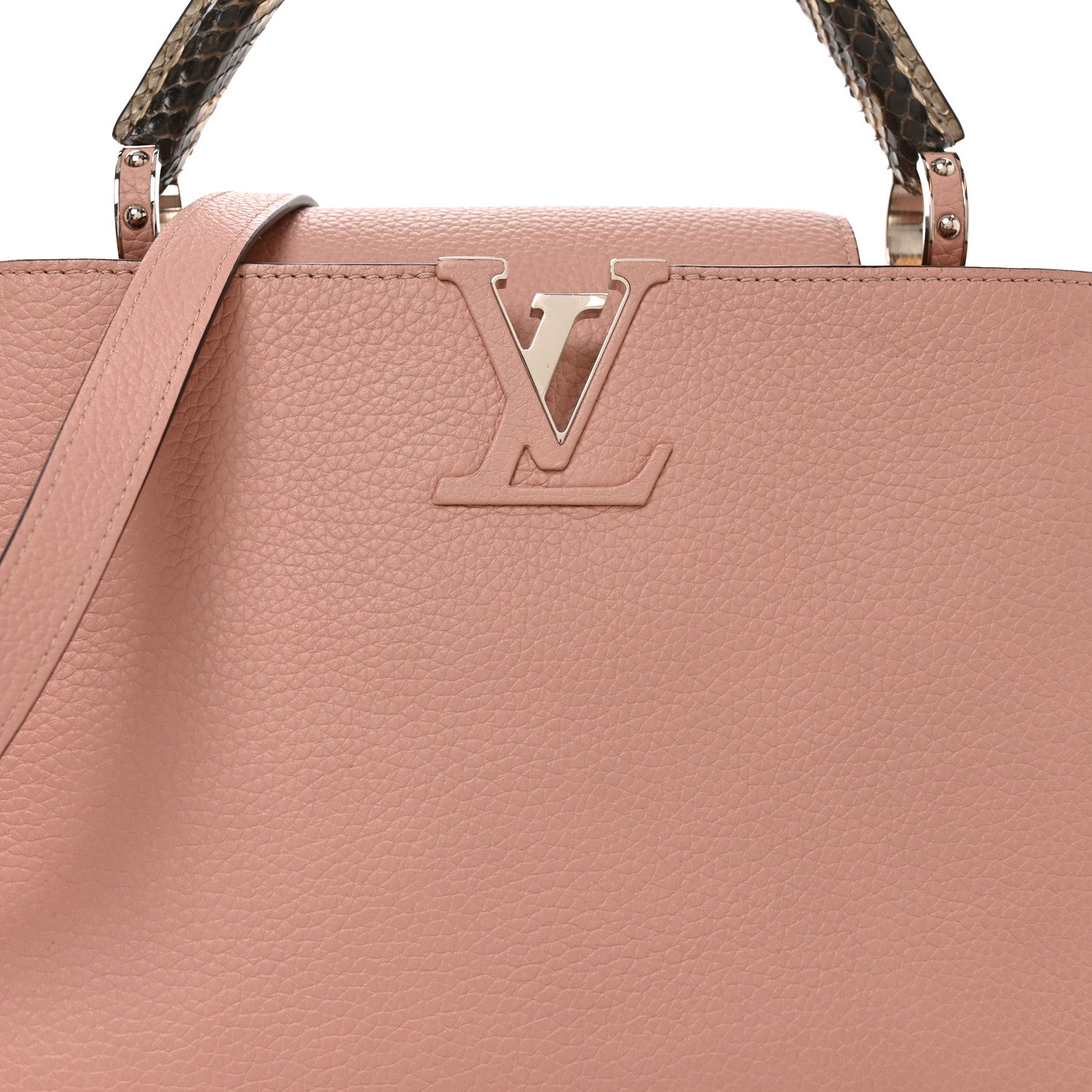 Louis Vuitton Taurillon Snakeskin Capucines PM Magnolia 7 of 9