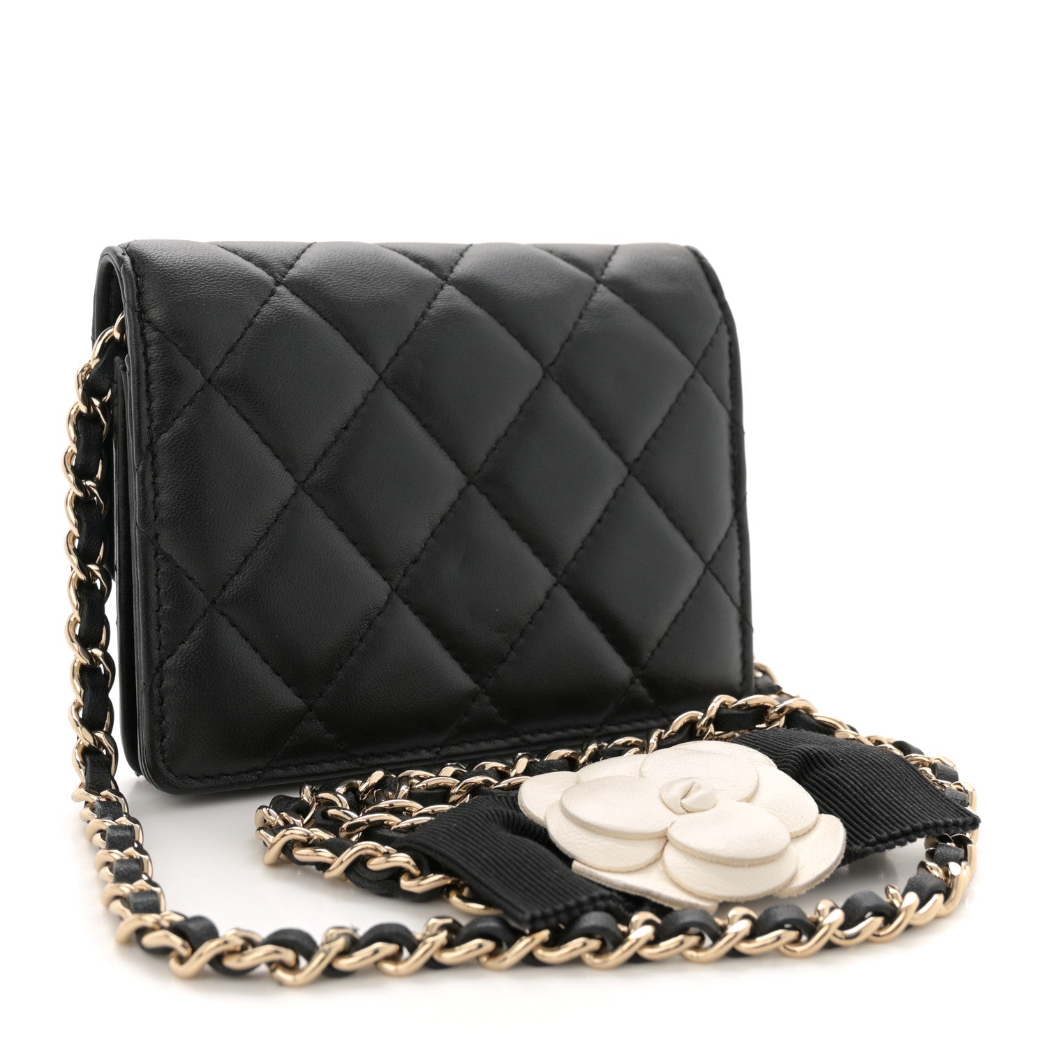 Chanel Lambskin Quilted My Chanel Lady Card Holder On Chain Black 3 of 11