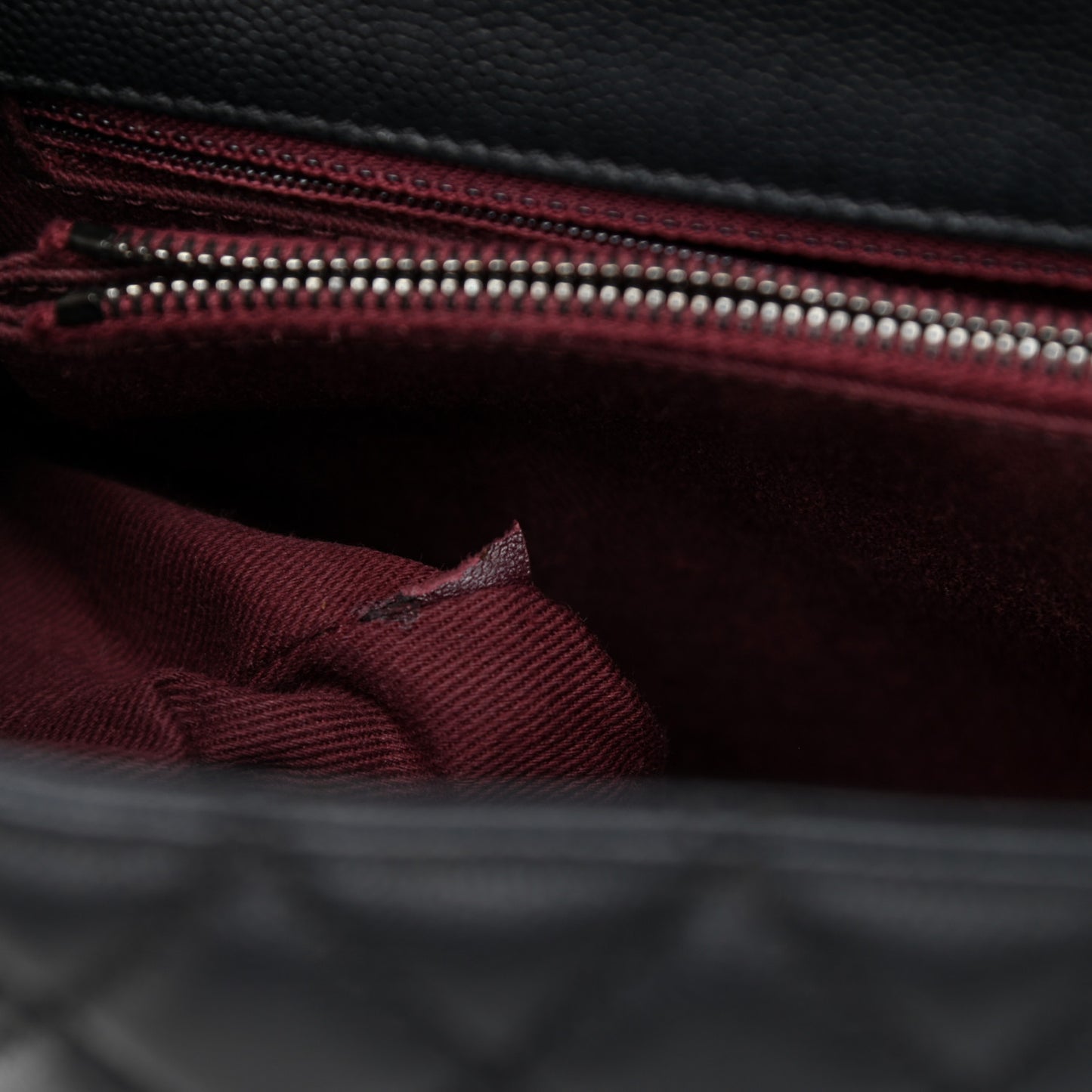 Caviar Quilted Small Coco Handle Flap Black
