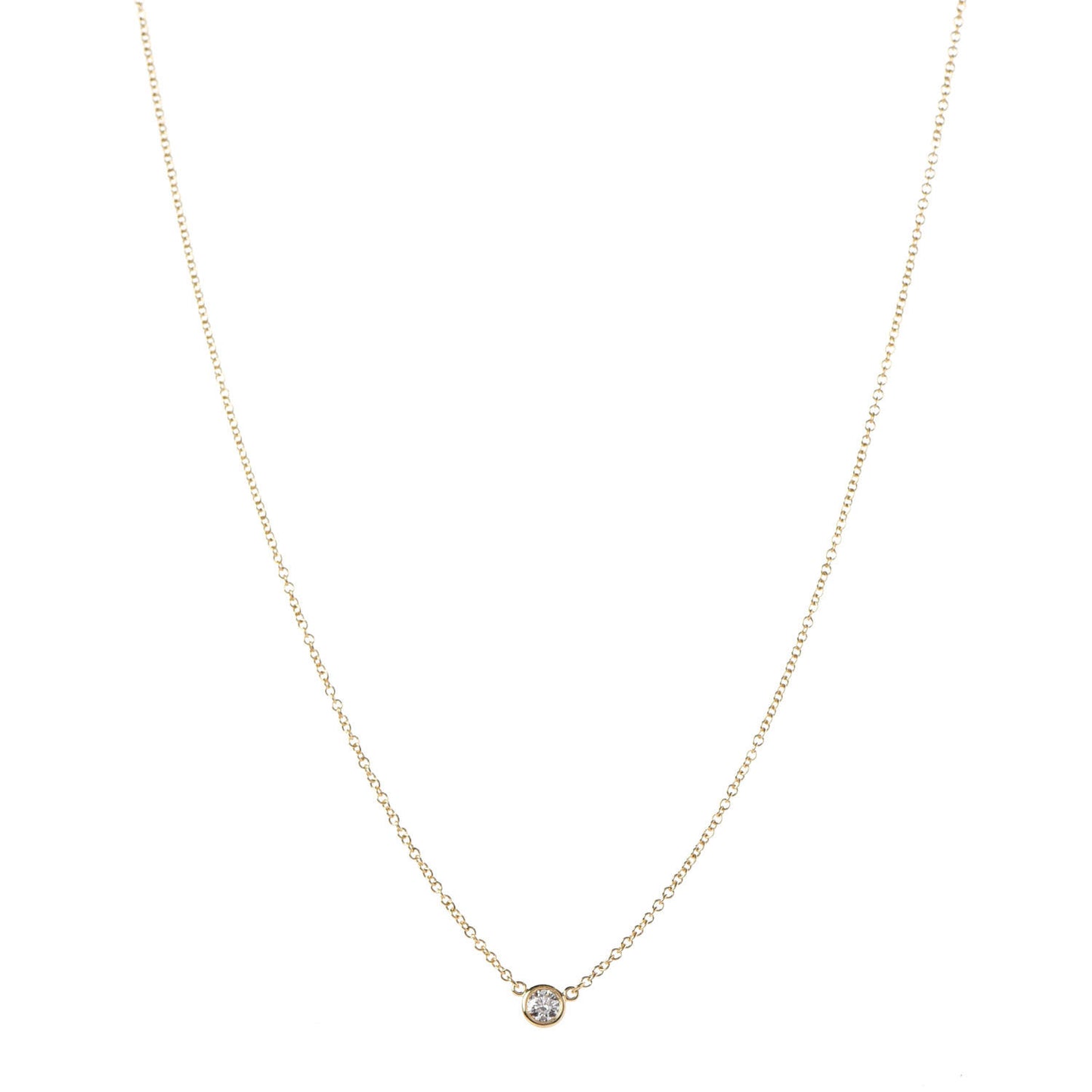 18K Yellow Gold Diamond .14ct Elsa Peretti Diamonds by the Yard Pendant Necklace