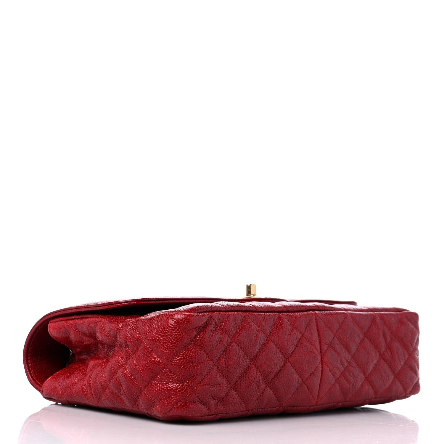 Chanel Crumpled Grained Calfskin Quilted Large Two Tone Flap Bag Red 4 of 9