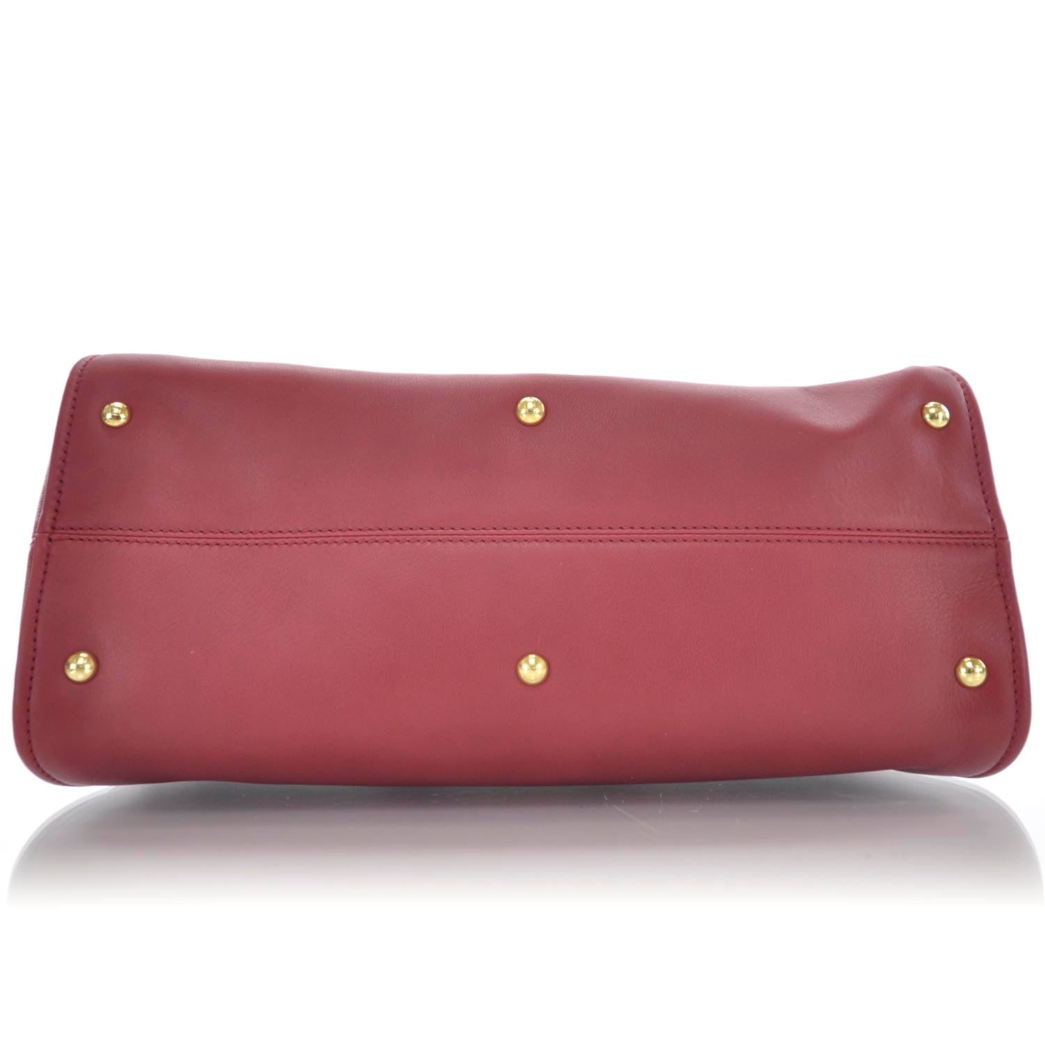 Fendi Vitello Capra Alabama Colorblock Large Chameleon Tote Ciliegia Bordeaux Ruby 7 of 11