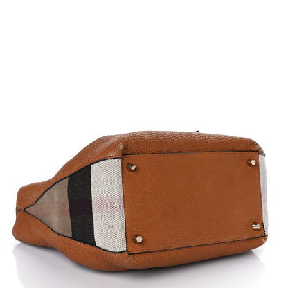 Burberry Grainy Calfskin House Check Small Maidstone Saddle Brown 4 of 8