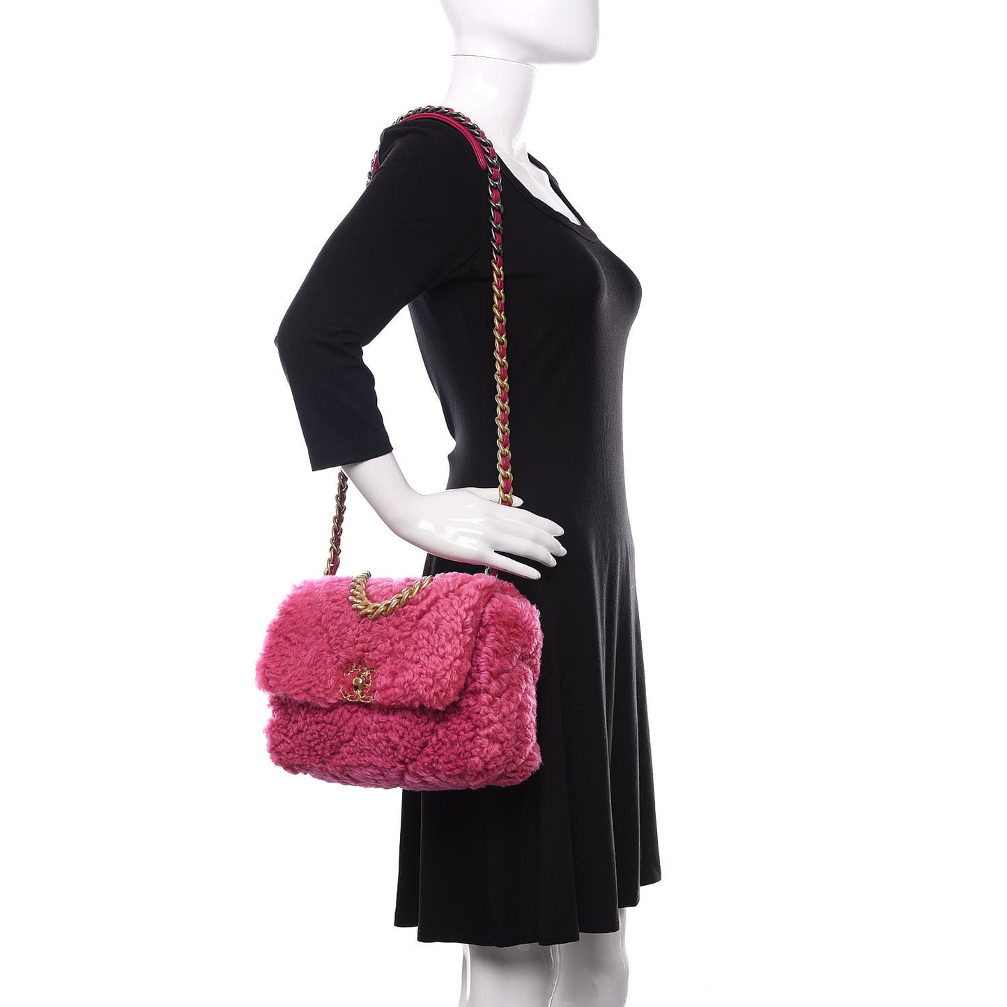 Shearling Sheepskin Medium 19 Flap Pink
