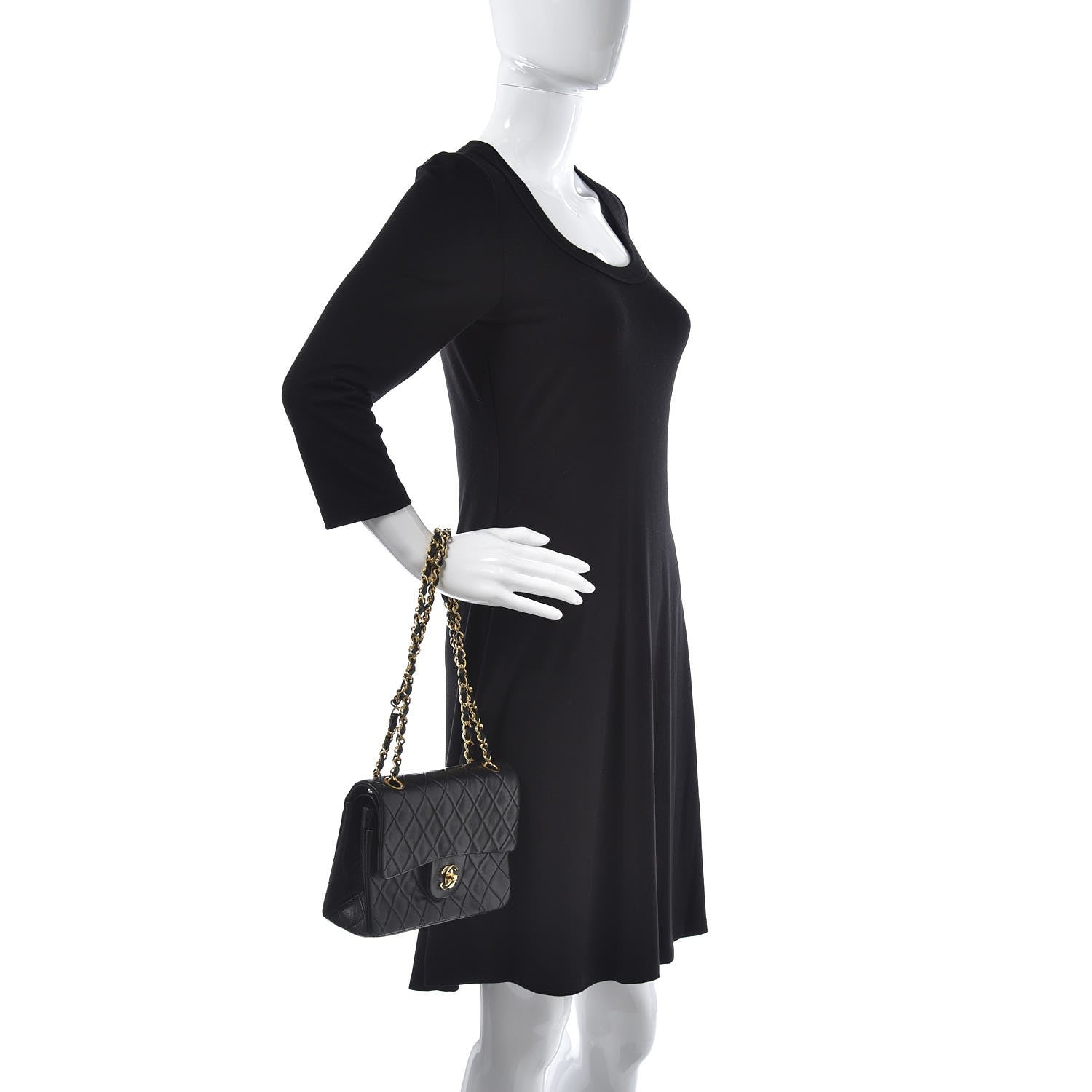 Chanel Lambskin Quilted Small Double Flap Black 2 of 14