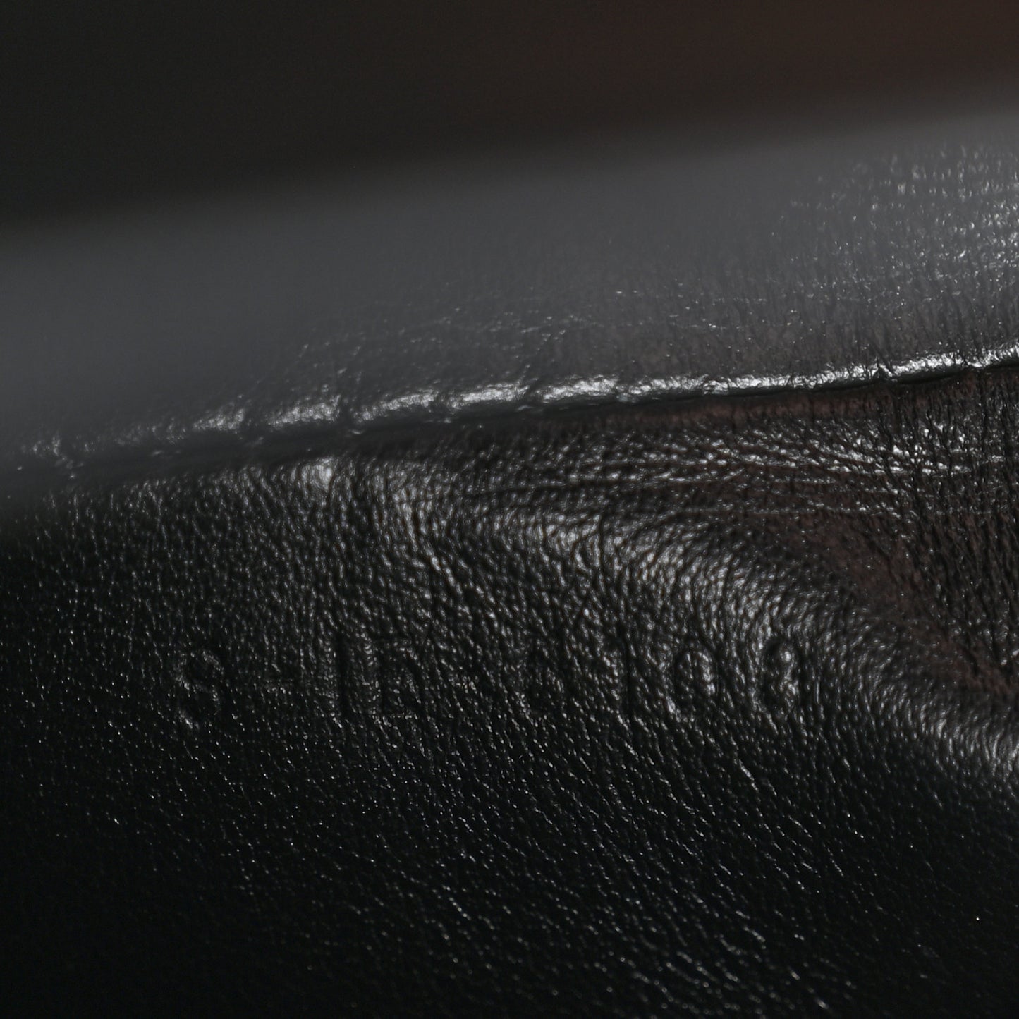Calfskin Quilted C Charm Pouch Black