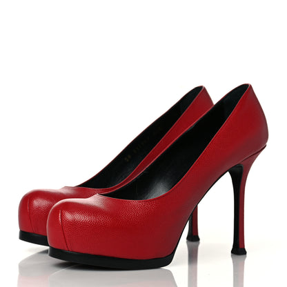 Saint Laurent Vernigolf Tribtoo Platform 80 Pumps 36.5 Red 3 of 10