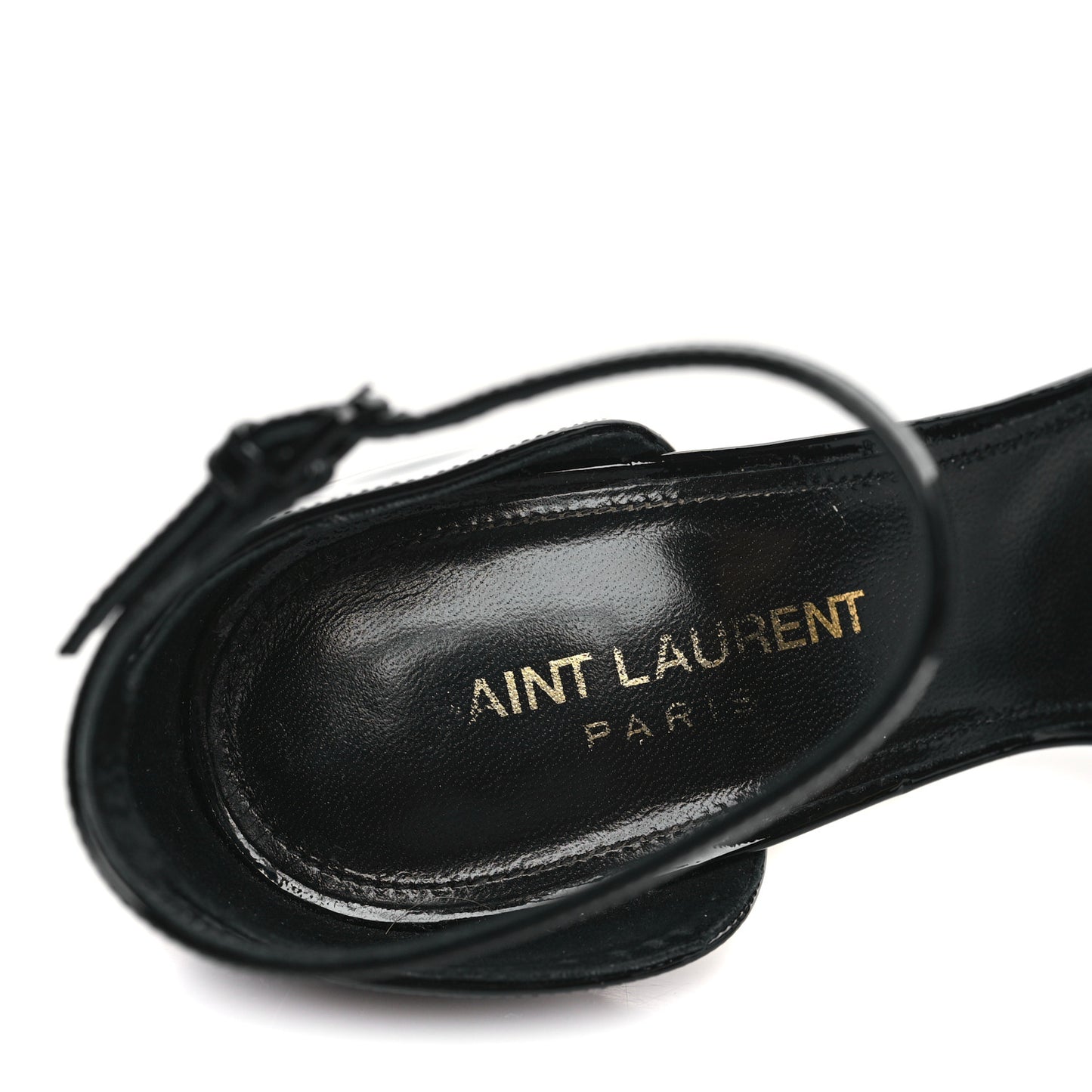 Patent Calfskin Opyum 110 Sandals 37 Black Gold
