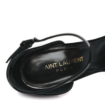 Saint Laurent Patent Calfskin Opyum 110 Sandals 37 Black Gold 8 of 10