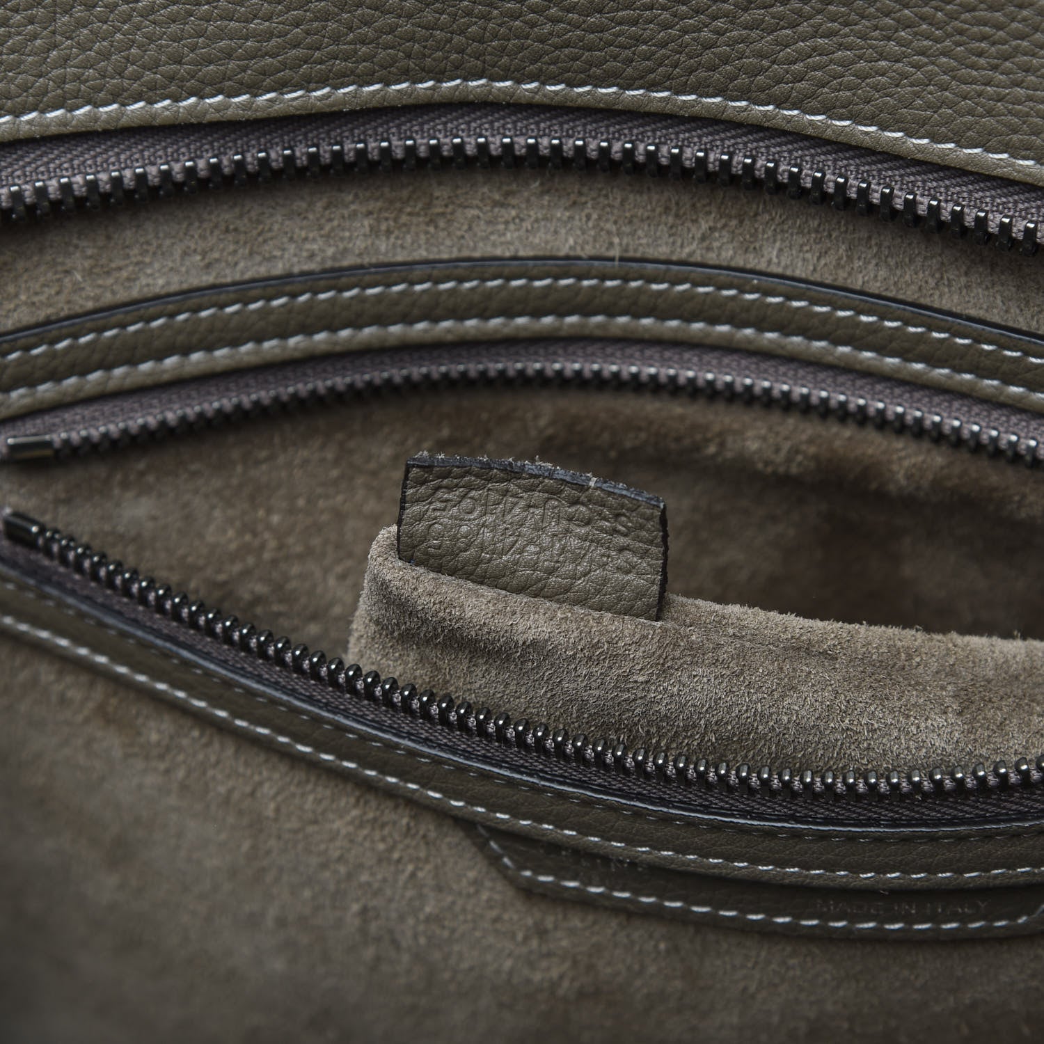 Celine Drummed Calfskin Mini Luggage Souris 7 of 15
