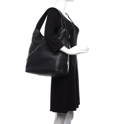 Proenza Schouler Pebbled Calfskin Medium Zip Hobo Black 2 of 9