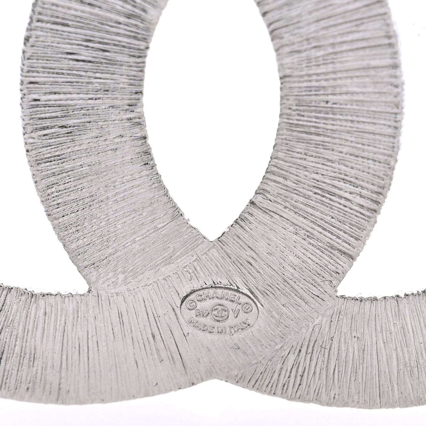 Baguette Crystal CC Brooch Silver