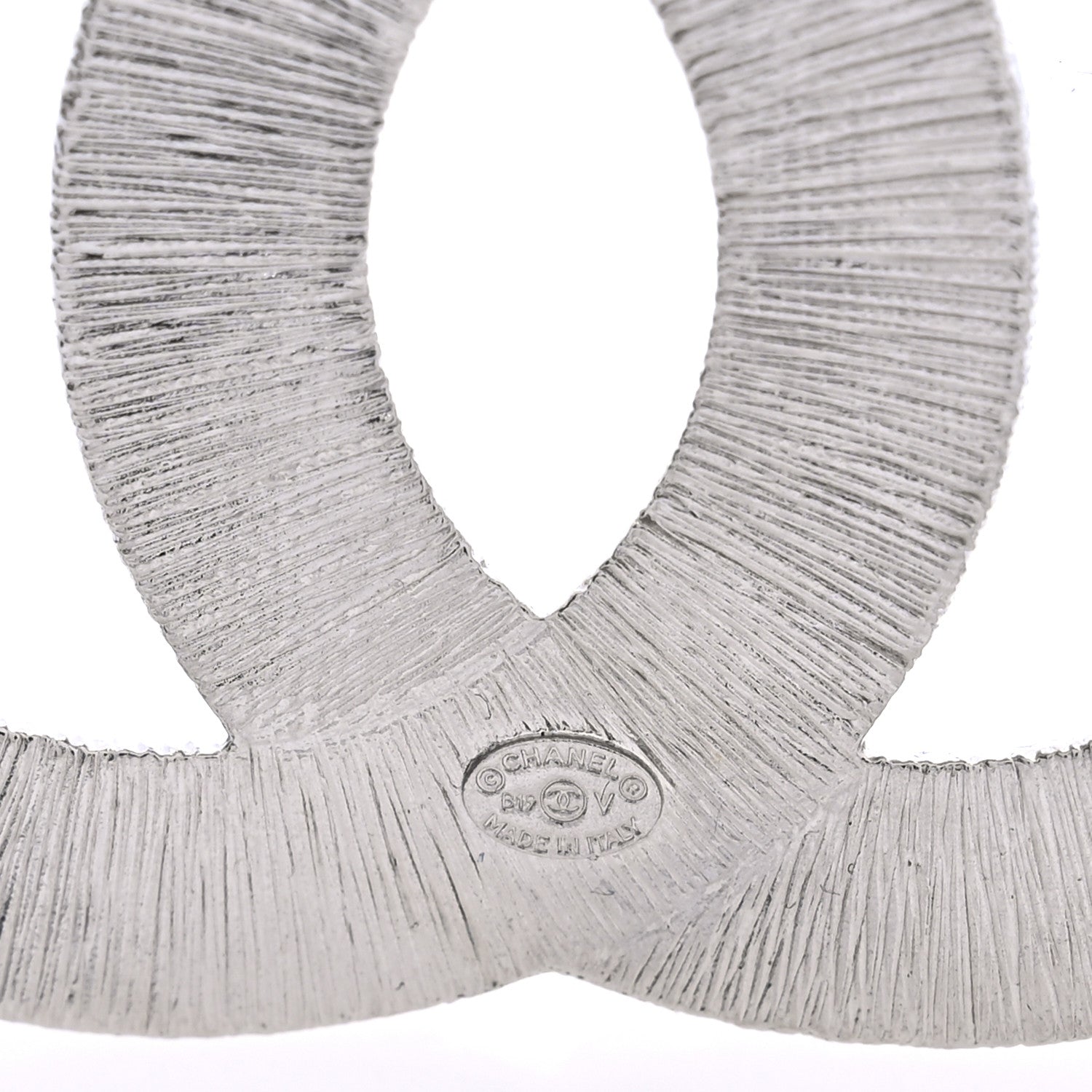 Chanel Baguette Crystal CC Brooch Silver 3 of 4