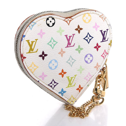 Louis Vuitton Monogram Multicolor Coeur Heart Coin Purse White 3 of 9