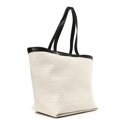 Bottega Veneta Canvas Mix Nappa Intrecciato Medium Flip Flap Tote Natural Fondant 3 of 9