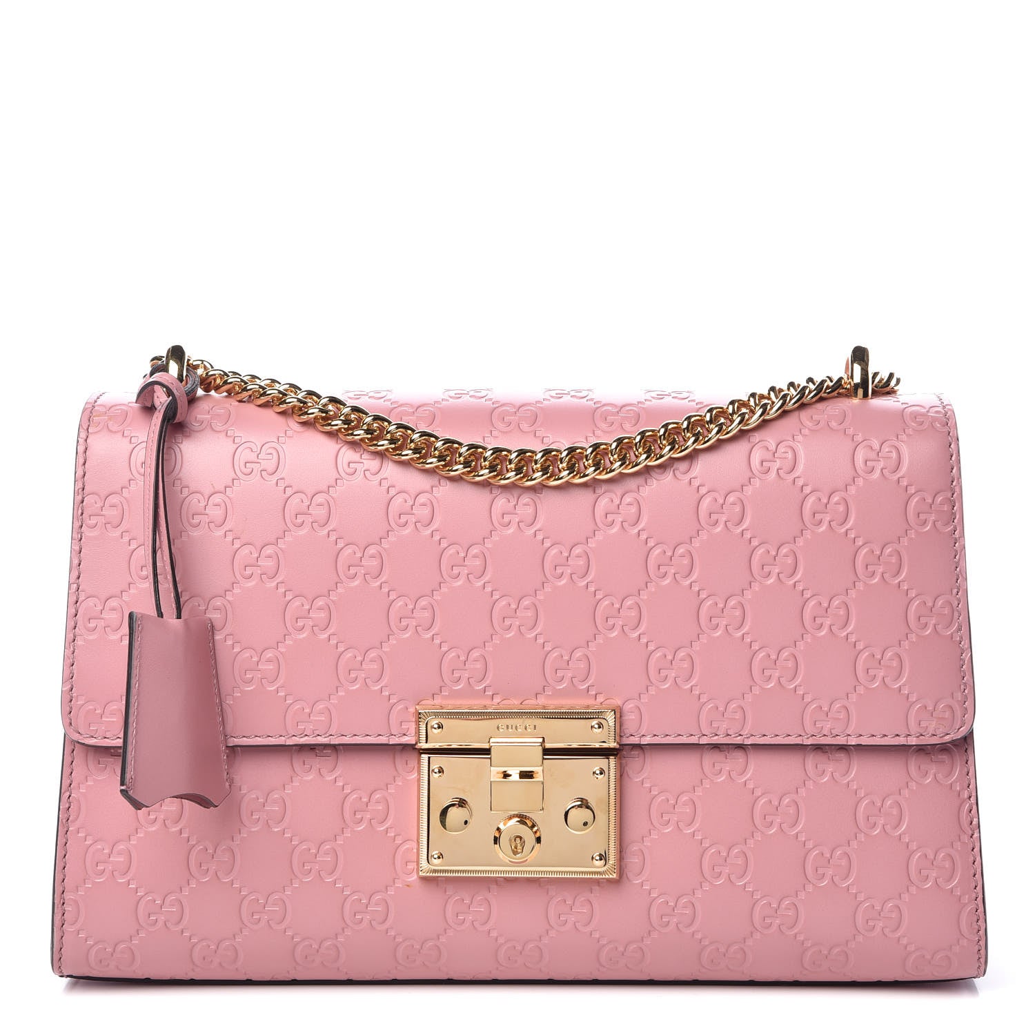 Gucci Guccissima Signature Medium Padlock Shoulder Bag Rose Baby Candy 1 of 9
