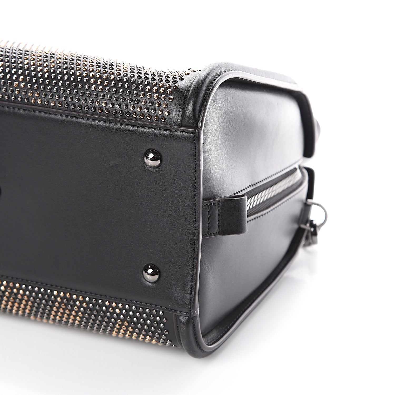 MCM Calfskin Balam Spitze Boston Bag Black 8 of 8