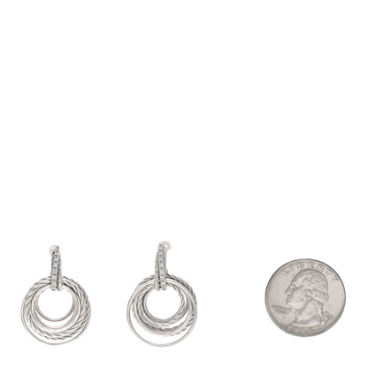 David Yurman Sterling Silver Diamond Crossover Drop Earrings 2 of 4