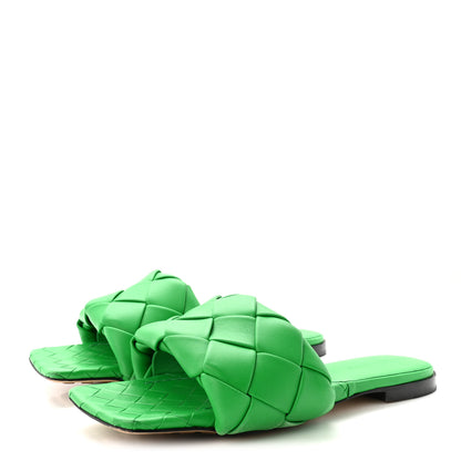 Bottega Veneta Nappa Maxi Intrecciato Lido Flat Sandals 40.5 Grass 4 of 8