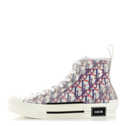 Christian Dior Technical Canvas Oblique Pixel Mens B23 High Top Sneakers 40 Blue Red 1 of 8