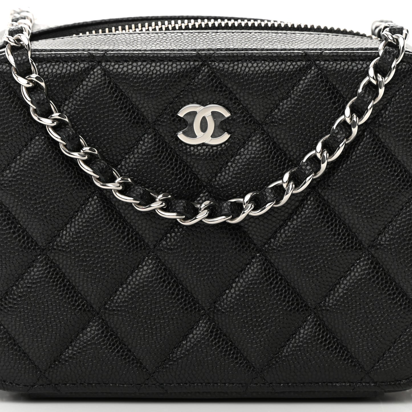 Caviar Quilted Camera Bag Black
