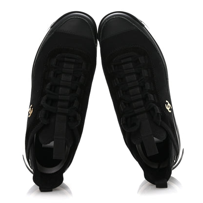 Chanel Velvet Calfskin Mixed Fibers CC Sneakers 39 Black 2 of 8