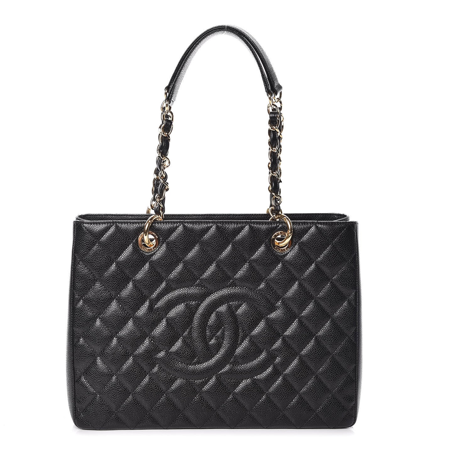 Caviar Quilted Grand Shopping Tote GST Black