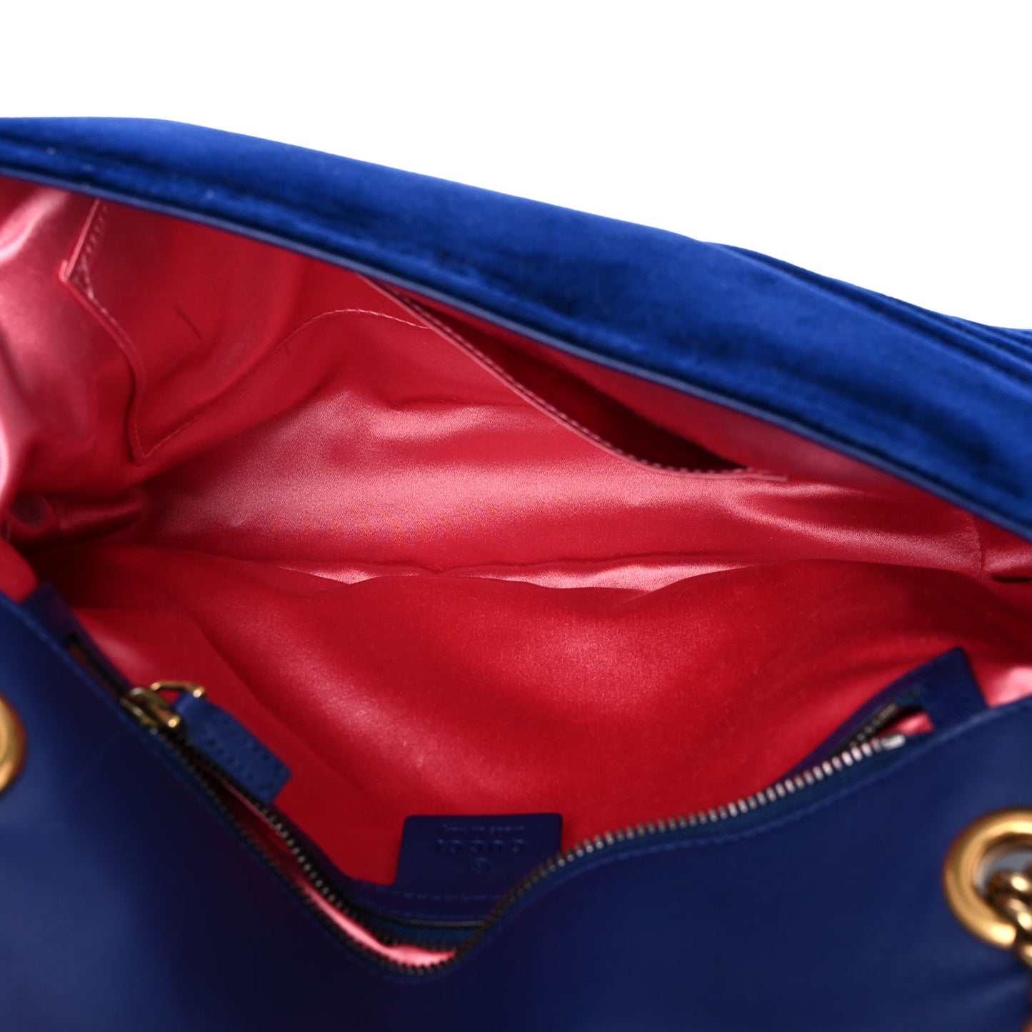 Velvet Matelasse Medium GG Marmont Shoulder Bag Cobalt Blue