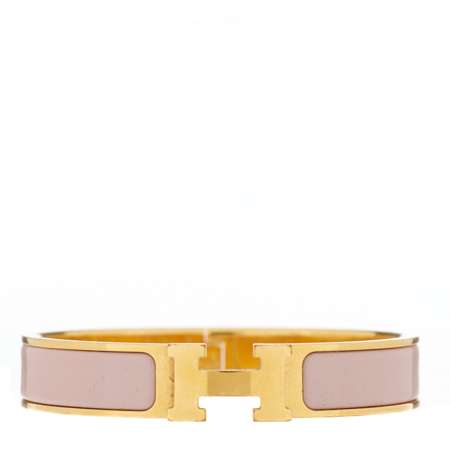 Hermes Enamel Clic Clac H Narrow Bracelet PM Marron Glace 1 of 5