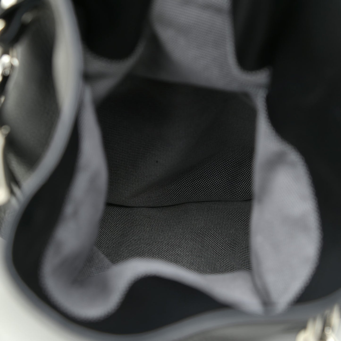 Grained Calfskin Attica Chain Backpack Black