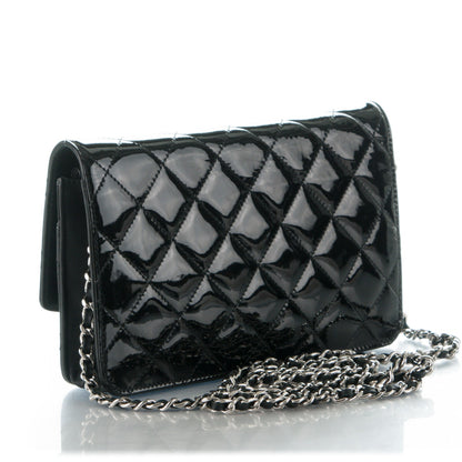 Chanel Patent Quilted Brilliant Wallet On Chain WOC Black 3 of 8