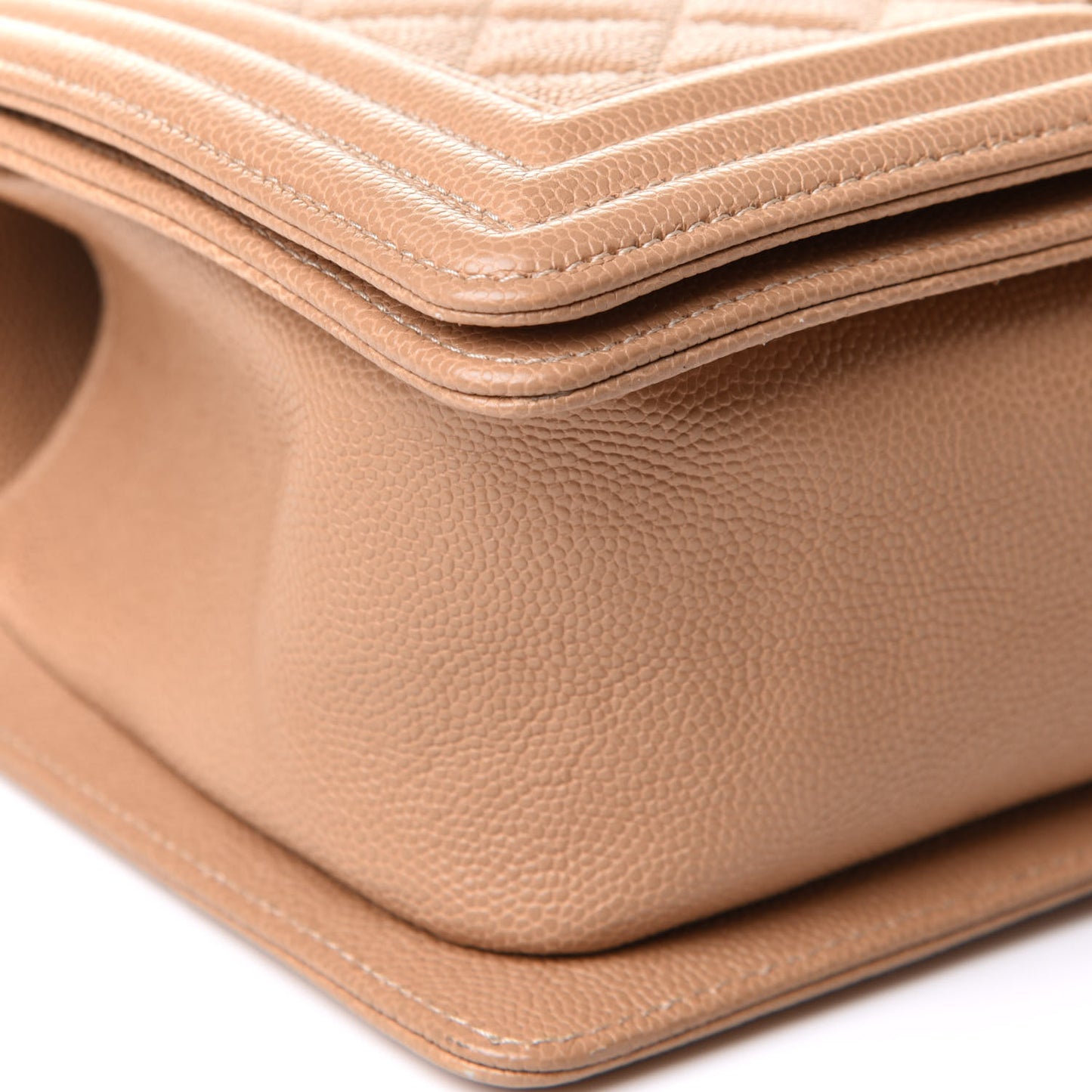 Caviar Quilted Medium Boy Flap Beige