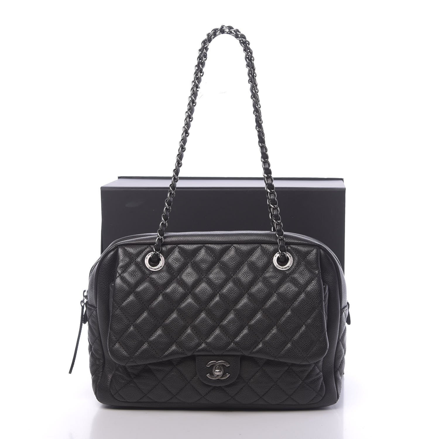 Chanel Caviar Quilted Travel Flap Tote Black 11 of 11