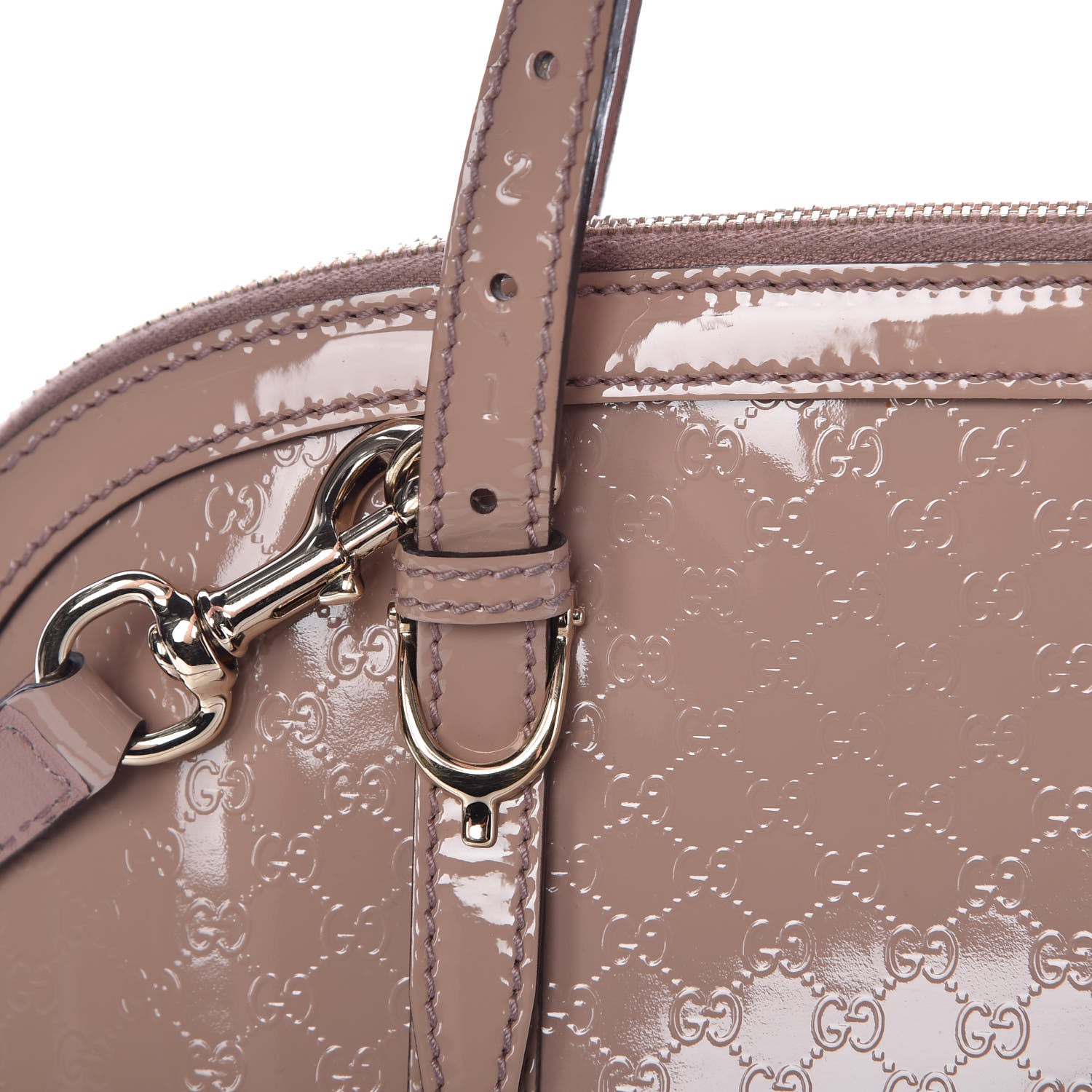 Gucci Patent Microguccissima Small Nice Top Handle Dome Bag Dark Cipria 18 of 20