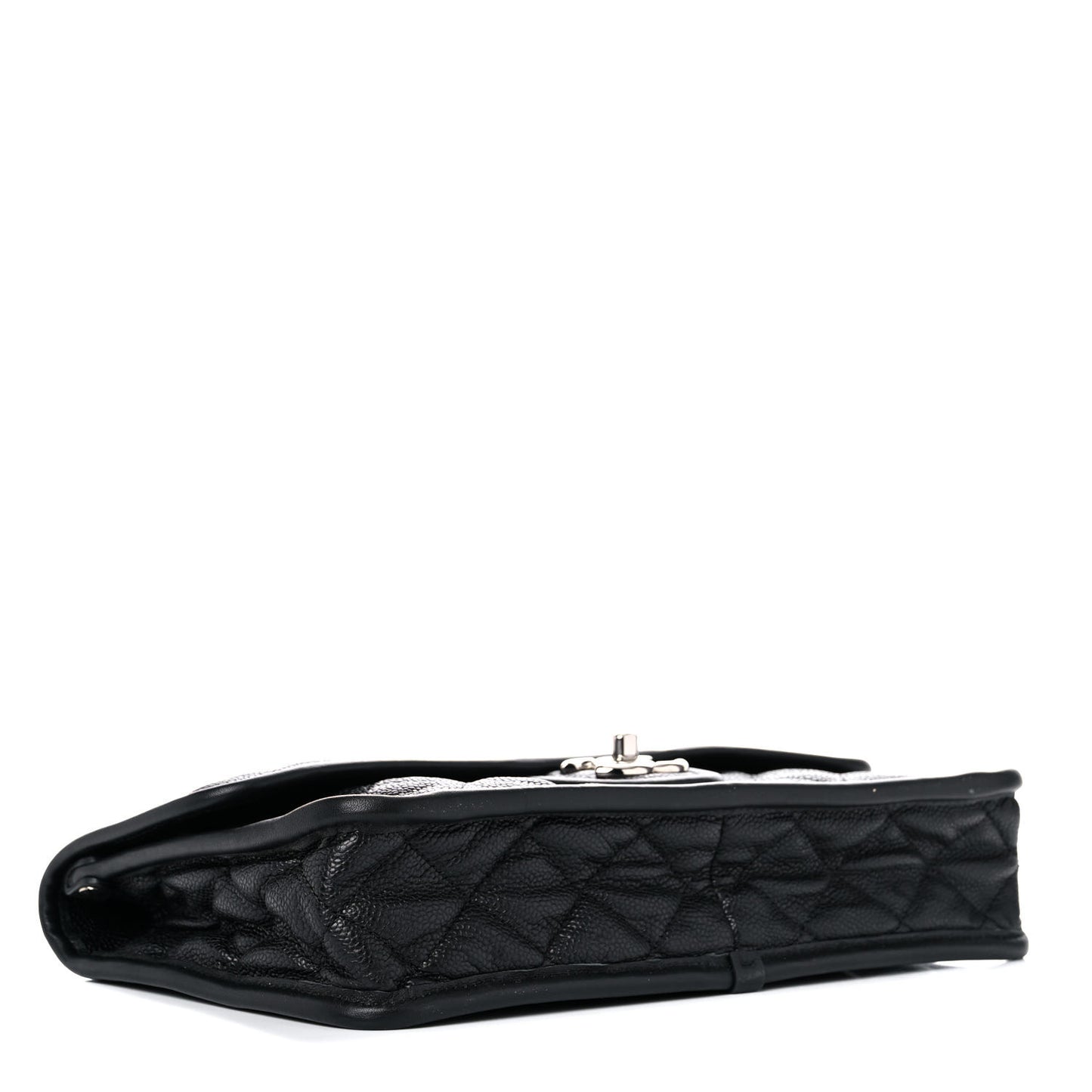 Caviar Quilted Medium French Riviera Flap Black