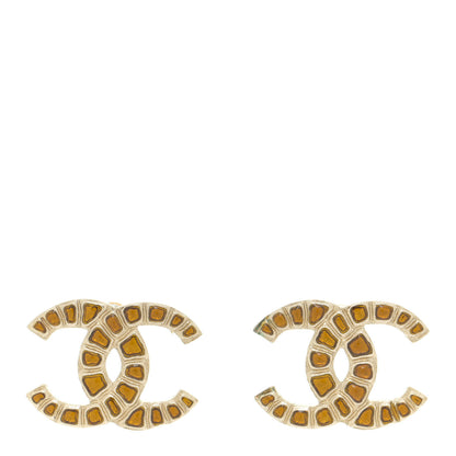 Chanel Metal Gripoix Along The Nile Earrings Gold Orange 1 of 6