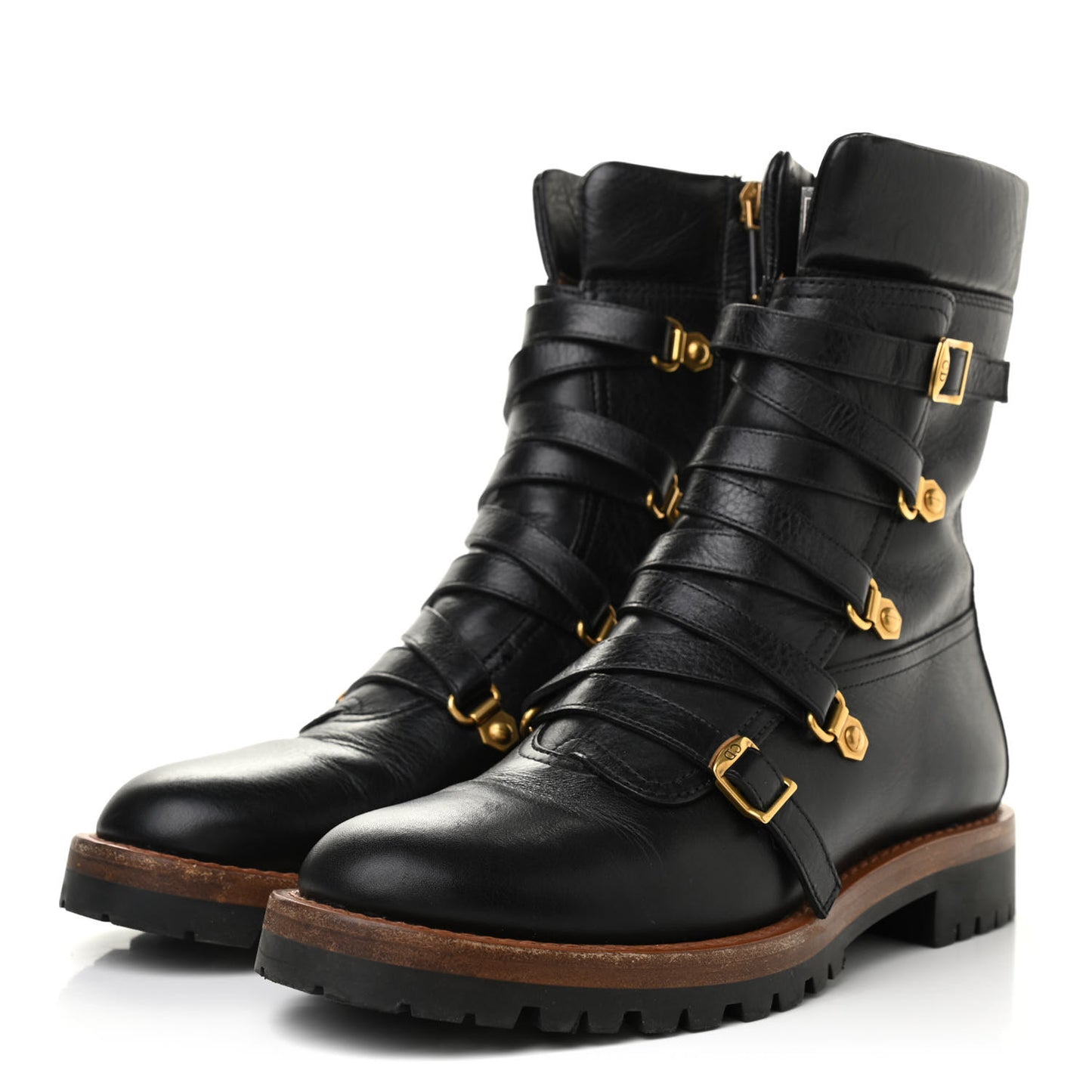 Shiny Calfskin Wildior Low Boot 36.5 Black