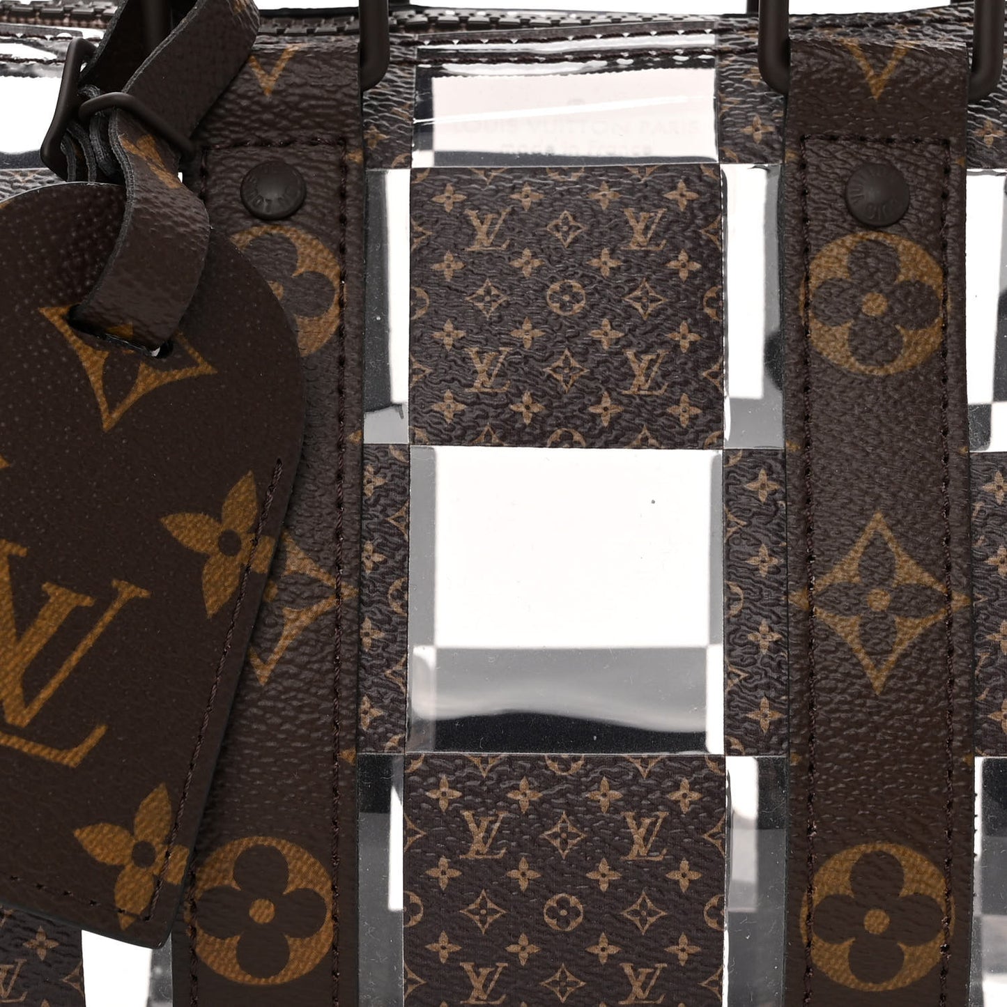 PVC Monogram Chess Keepall Bandouliere 25