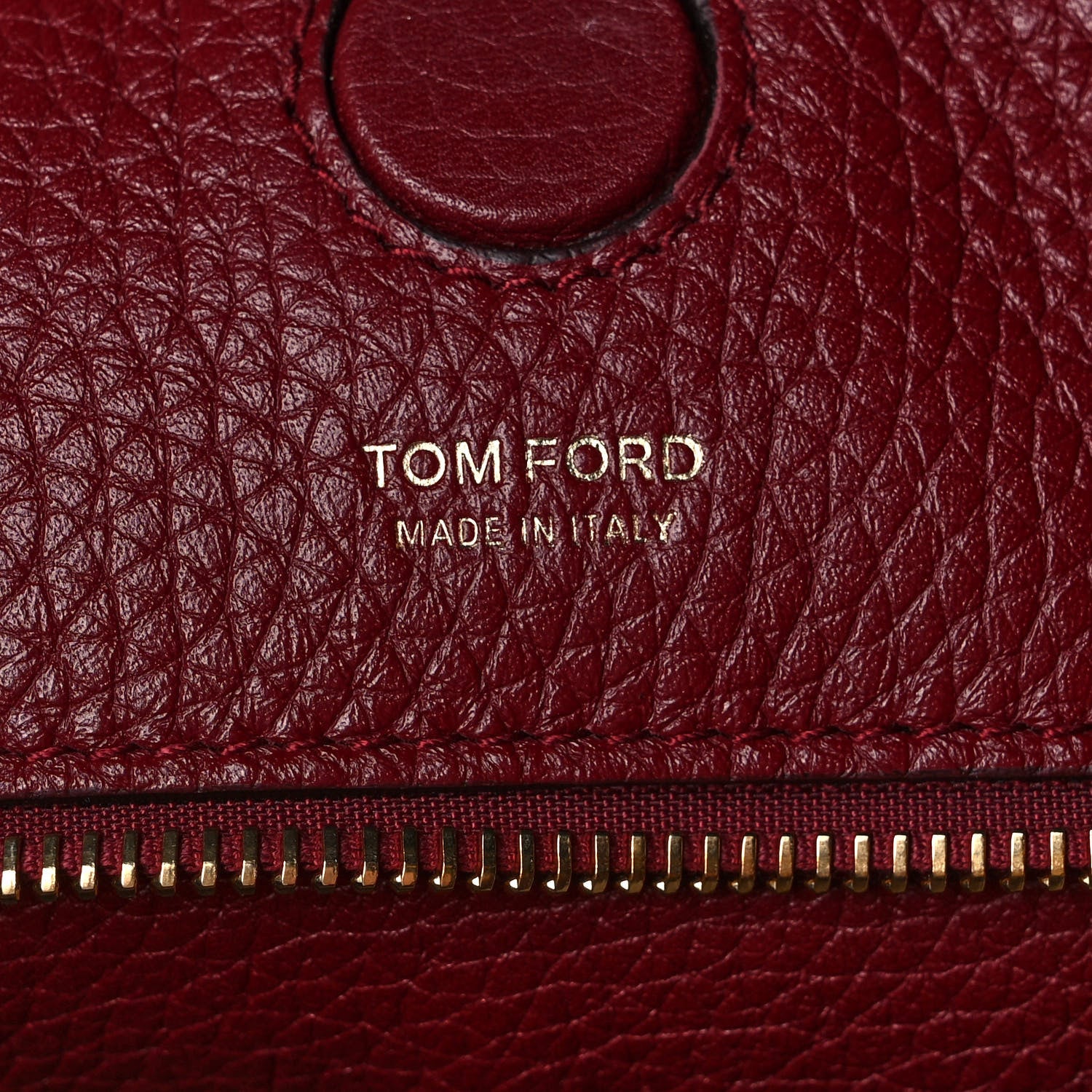 Tom Ford Pebbled Calfskin Small Alix Padlock Zip Hobo Bag Cranberry 7 of 10