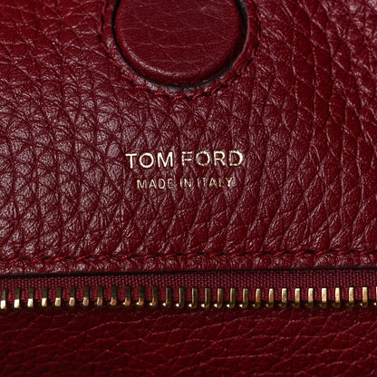 Tom Ford Pebbled Calfskin Small Alix Padlock Zip Hobo Bag Cranberry 7 of 10