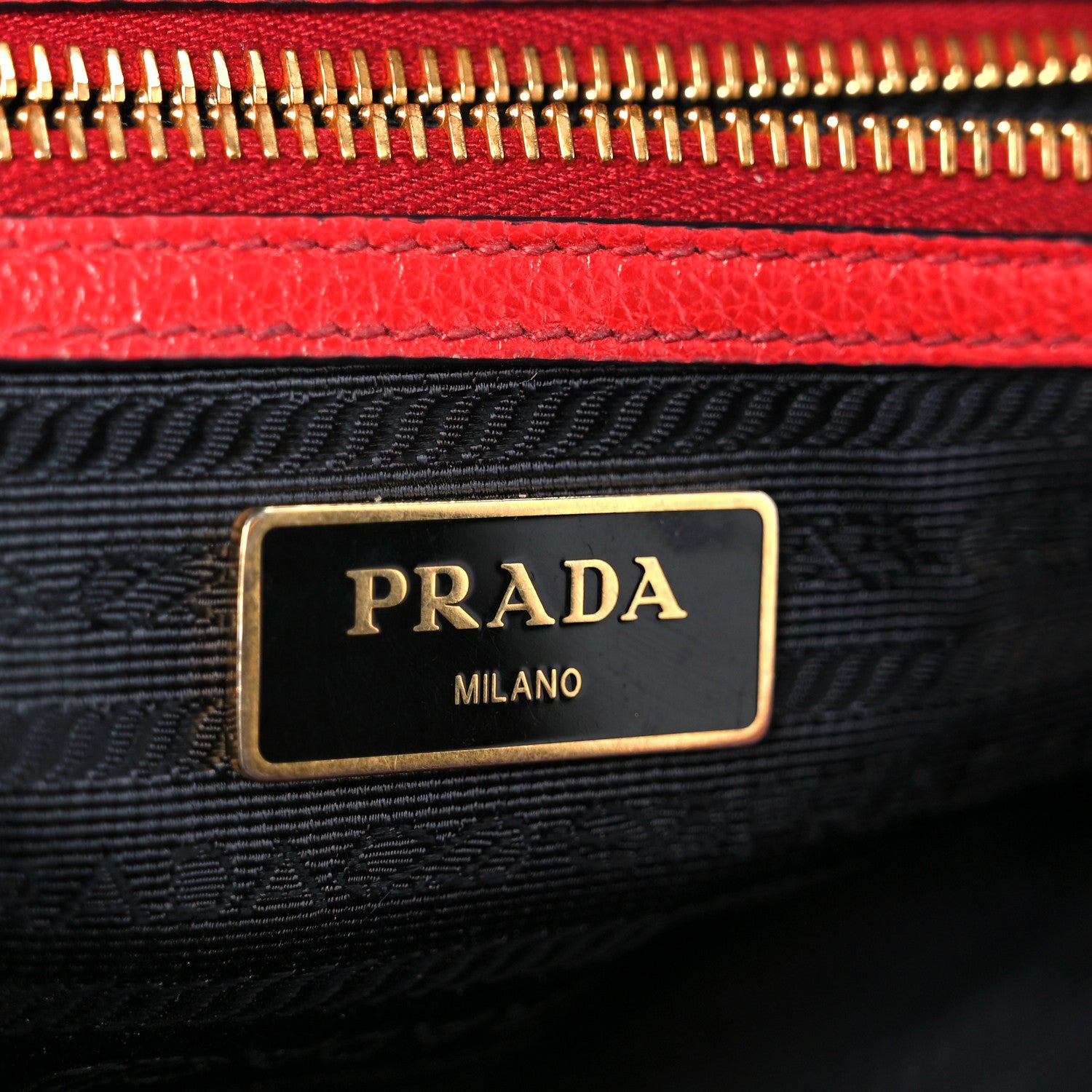 Prada Glace Calfskin Embossed Logo Crossbody Red 6 of 11