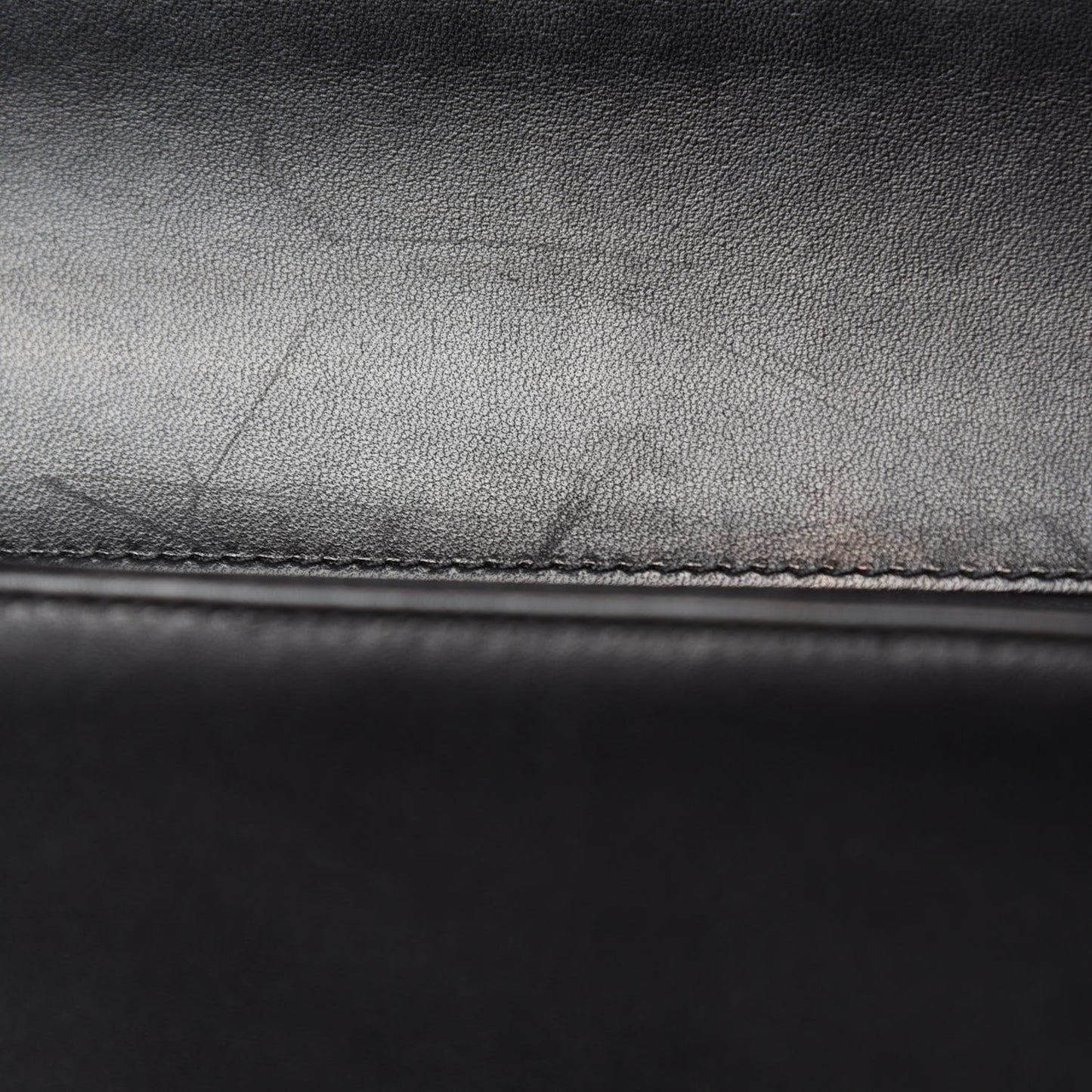 Calfskin Quilted Large Boy Flap Black